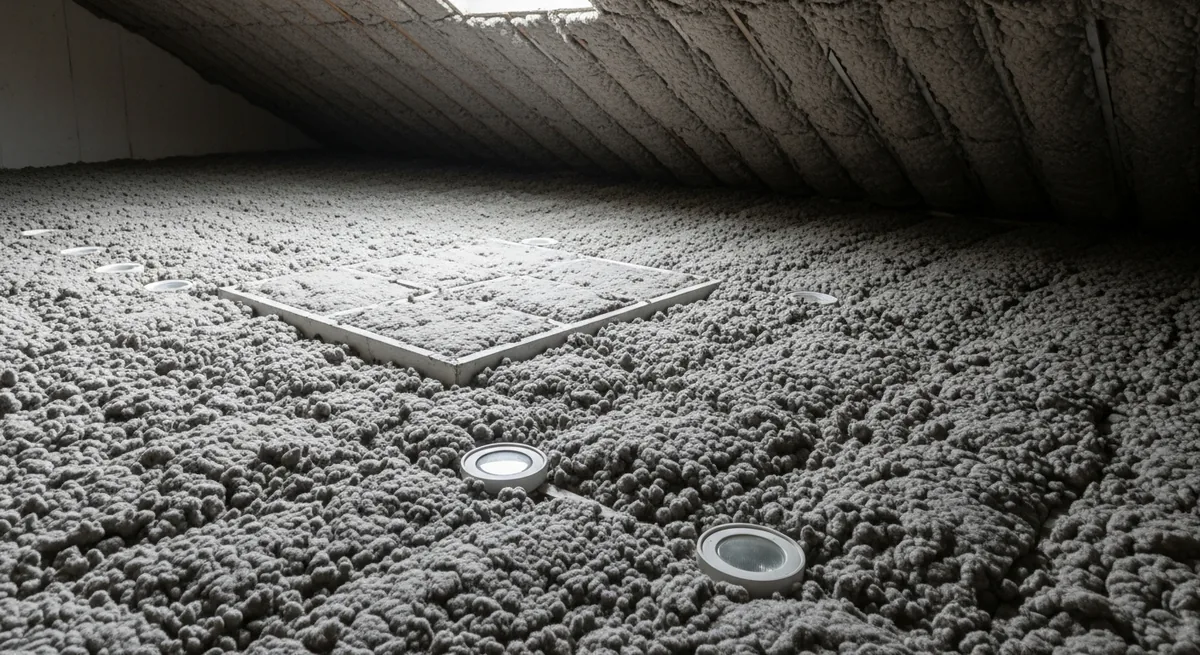 Soufflage de combles sur un pavillon de lotissement, Quartier de Tréhuinec, Saint-Avé