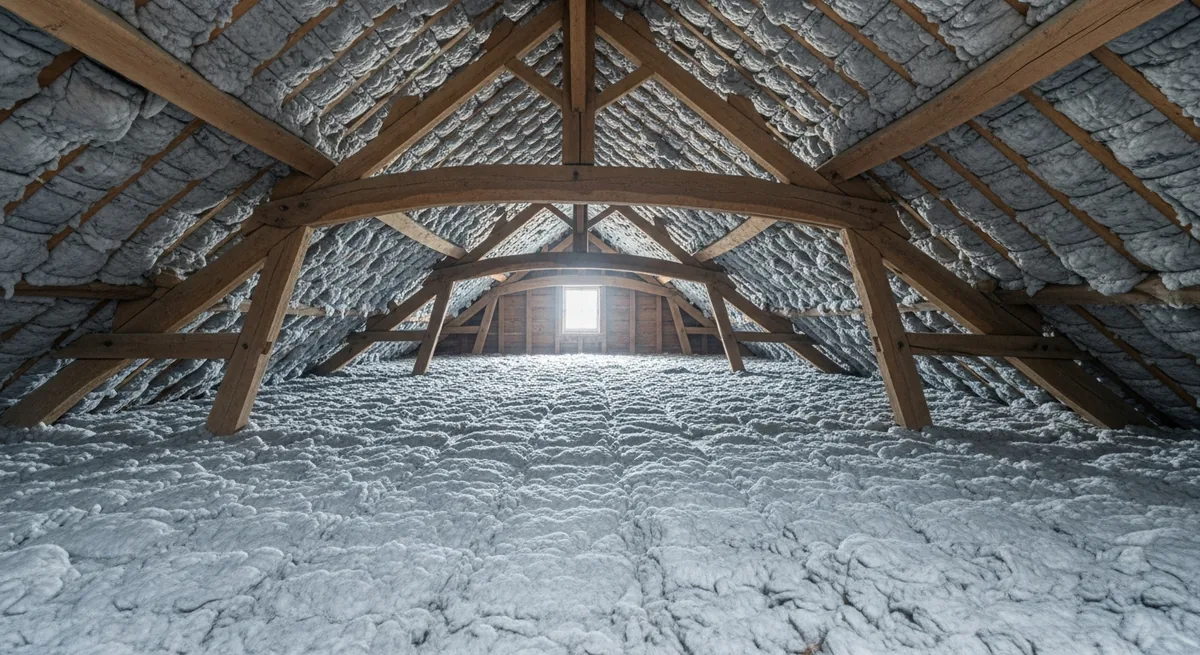 Soufflage de ouate sur une maison de bourg insulaire, Bourg, Île-d'Arz