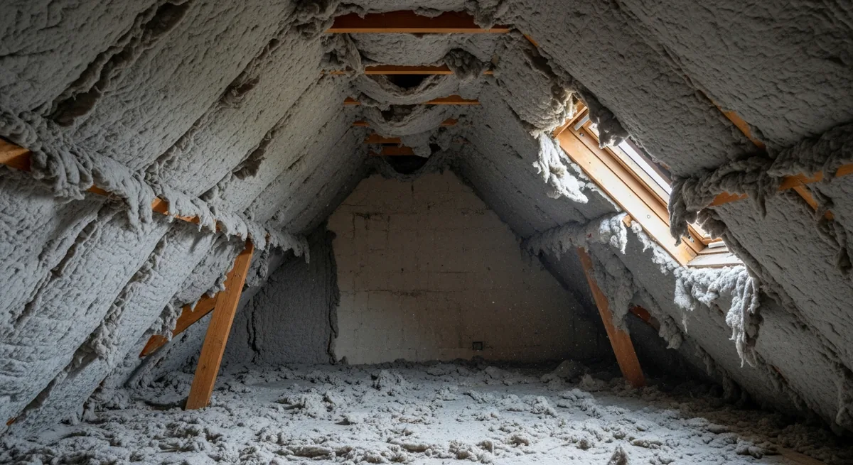 Soufflage de ouate sur une maison littorale, Bourg du Hézo